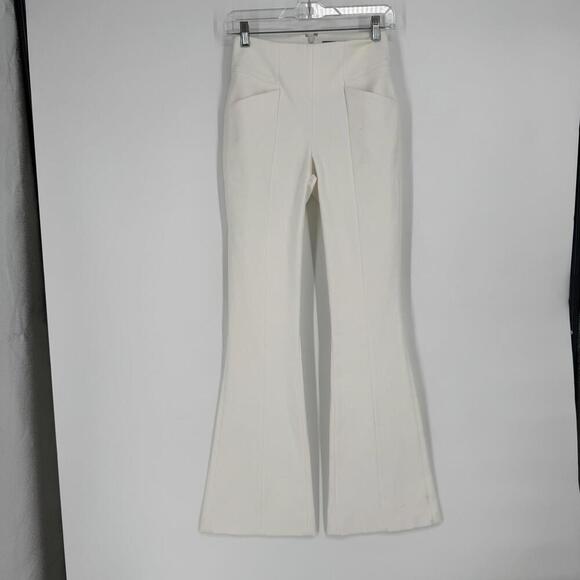 Maiyet pants 0 white high rise flare retro 70s minimalist festival beachy - Picture 1 of 5